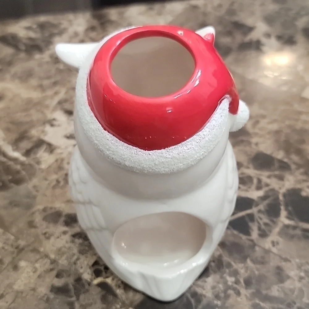 ✨️ Holiday Winter Owl Tealight Holder Santa Hat. BH